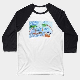 Paradise Island sunset Beach Hawaii Honolulu Baseball T-Shirt